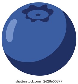 Blueberry whole fruit isolated on a white background. Cartoon icon for package design. Vector illustration of tropical fruits in flat style