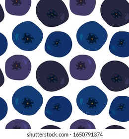 blueberry and whortleberry seamless pattern on white background. berries template. Modern abstract design for paper, cover, fabric, interior decor