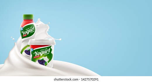 Vektor Stok Cherry Yougurt Brand New Packaging Design (Tanpa Royalti