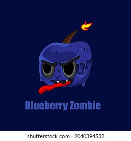 Ilustración zombi de Blueberry para afiches, decoración, adornos, elementos, garabatos, camisetas de diseño para niños