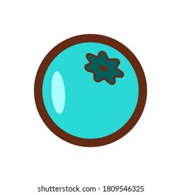 Blueberry.flacher Vektoraufkleber auf weißem Hintergrund