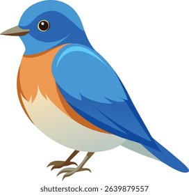 Bluebird bird in cheerful colorful cartoon style illustration vector design