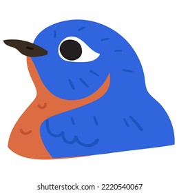 Bluebird. Flache Vektorgrafik. Handgezeichnetes Grafikdesign auf weißem Hintergrund.