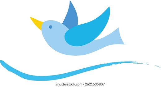 Bluebird Flying in the Wind