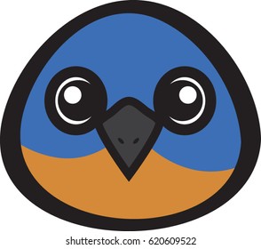 Bluebird Head Icon - Vector Illustration