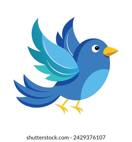 Ilustración plana del vector de BlueBirds sobre fondo blanco
