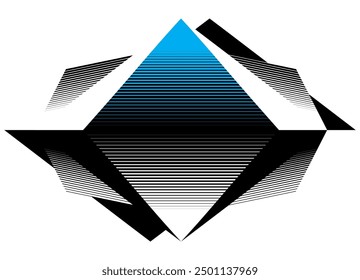 Blue-black futuristic pattern on a white background. Vector technological striped background. Sports illustration. Digital background with space for text. arrows Design element. Crystal