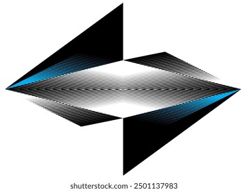 Patrón futurista azul-negro sobre un fondo blanco. Fondo rayado tecnológico Vector. Ilustración deportiva. Fondo digital con espacio para flechas de texto. Elemento Sharp Design. Cristal