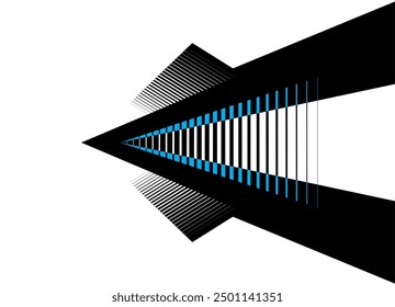 Blue-black futuristic pattern on a white background. Vector technological striped background. Sports illustration. Digital background with space for text. arrows Design element