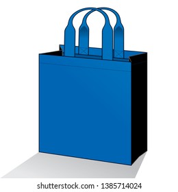 Blue-Black Tote Bag Design On White Background, Vector File