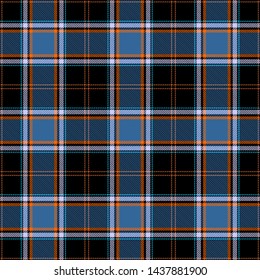 Blue,Black,Gray and Orange Tartan Plaid Scottish Seamless Pattern. 