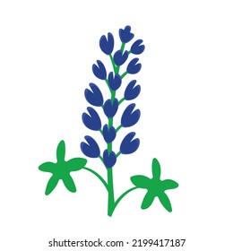 Bluebonnet Design Vector Flat Modern Isolated Illustration