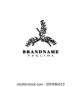 bluebonnet logo cartoon icon design template black modern isolated flat illustration