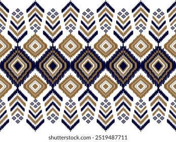 Blue-Brown ethinc ikat pattern design for wrapping, silk, scarf, background, textile, carpet, rug, texture, hand-draw