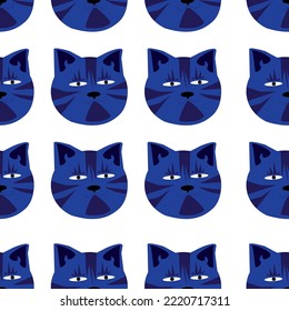 BLUECAT patrón impecable de gato azul lindo el símbolo del Año Nuevo 2023