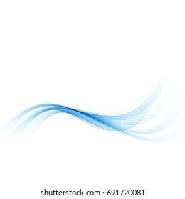 Blue,clear wave on a white background.Abstract background blue smoke wave
