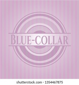 Blue-collar vintage pink emblem