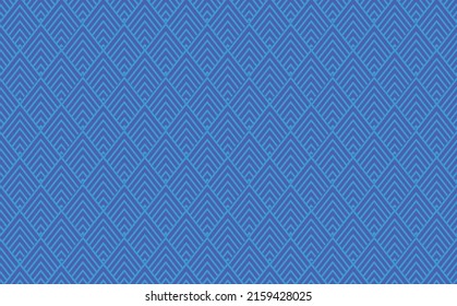 Blue-colored art deco rhombus tiled pattern. Suitable for cover, card, wallpaper, design template, and backdrop.