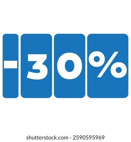 Blue-colored Flat 30% Off - offer sale vector
