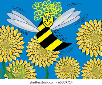 Blue-eyed Bee  (motion illusion)