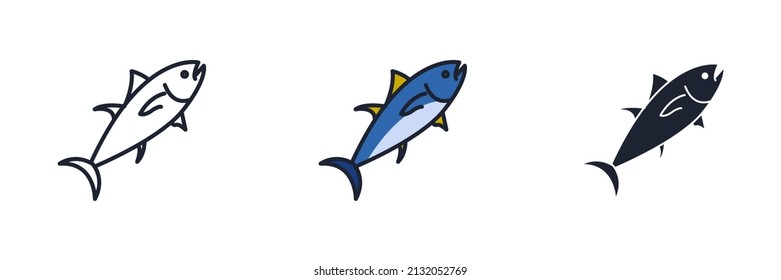 Bluefin tuna icon symbol template for graphic and web design collection logo vector illustration