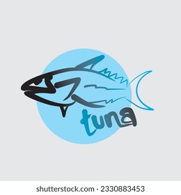 bluefin tuna silhouette logo. Fishing Logo