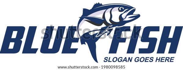Bluefish\
Fishing Logo. Fresh and Unique Bluefish jumping out of the water.\
Great to use as your bluefish fishing activity.\

