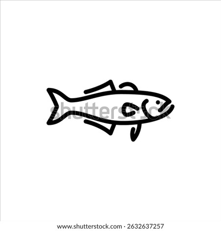Bluefish outline icon. Bluefish side view black line illustration.