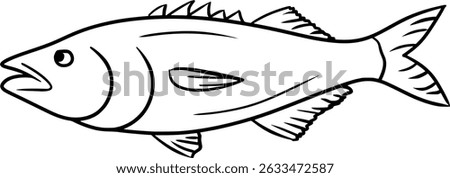 Bluefish Vector Outline Drawing Illustration