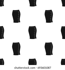 Blue-fitting skirt with slit and buttons. Part strict working style of clothing.Women clothing single icon in black style vector symbol stock illustration.