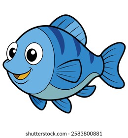 Bluegill fish isolated flat vector illustration on white background