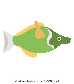 
A Bluegill Sunfish Flat Vector Icon Design
