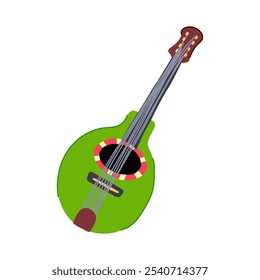 bluegrass mandolin cartoon. folk acústico, acordes de melodia, afinação escolher bluegrass mandolin sinal. símbolo isolado vetor ilustração