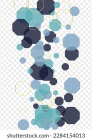 Blue-Gray Atom Background Transparent Vector. Line Technology Texture. Digital Design. White Cell Cell. Honeycomb Template.