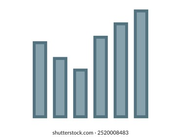 Gráfico de barras azul-gris que representa las estadísticas