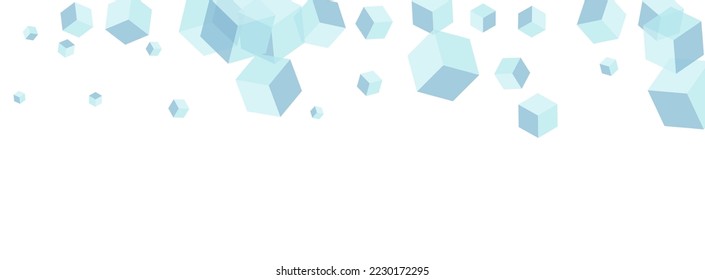 Blue-gray Box Background White Vector. Polygon Model Texture. Gray Cubic Style Card. Simple Template. Blue Minimal Geometric.