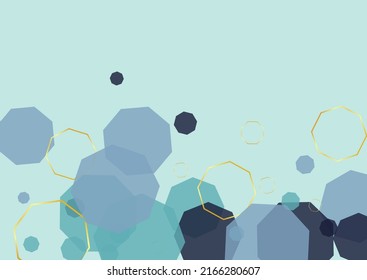 Blue-Gray Cell Background Blue Vector. Tile Medicine Texture. Business Template. Turquoise Line Biology. Honeycomb Design.