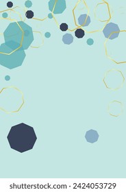 Blue-Gray Cell Background Blue Vector. Honeycomb Digital Texture. Communication Backdrop. White Tile Formula. Geometric Wallpaper.