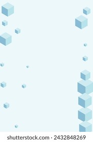 Blue-gray Cubic Background Blue Vector. Block Cardboard Texture. Grey Geometric Light Illustration. Cover Design. Gray Abstract Polygon.