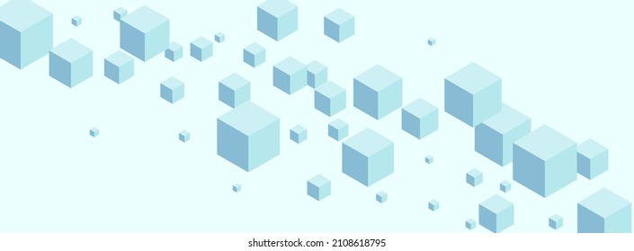 Blue-gray Geometric Background Blue Vector. Polygon Special Design. Sky Blue Square Shadow Texture. Package Card. Gray Futuristic Cubic.