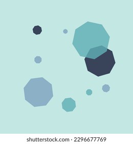 Blue-Gray Geometric Background Blue Vector. Hexagon Science Texture. Concept Background. Turquoise Cell Genetic. Polygon Design.