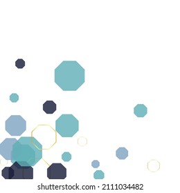 Blue-Gray Honeycomb Background White Vector. Geometric Chemical Template. Plexus Mosaic. Turquoise Atom Education. Line Design.