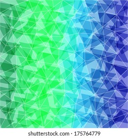 Blue-Green abstract polygonal background. 