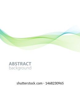 Fondo de ondas abstractas de color azul-verde, líneas onduladas para folleto, sitio web, diseño de volante. Líneas transparentes