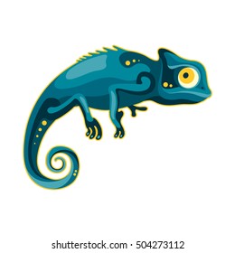 blue-green chameleon