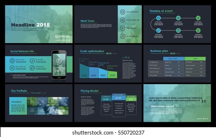 Blau-grüne Elemente von Infografiken auf dunklem Hintergrund. Verwendung in Präsentationsvorlagen, Flyer und Broschüren, Unternehmensbericht, Marketing, Werbung, Geschäftsbericht und Banner.