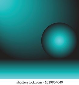 Blue-green gradient background with visually volumetric balls.
