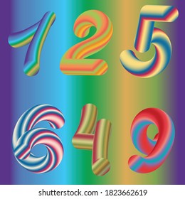 Blue-green gradient background with visually volumetric numbers.