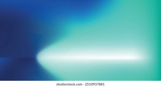 Blue-green gradient studio room, abstract background pattern, walls and floor reflect neon lights, dark tones and feel speed of digital technology connected blue-