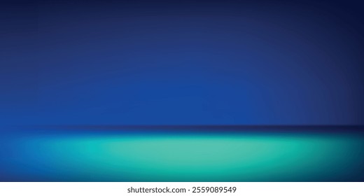 Blue-green gradient studio room, abstract background pattern, 